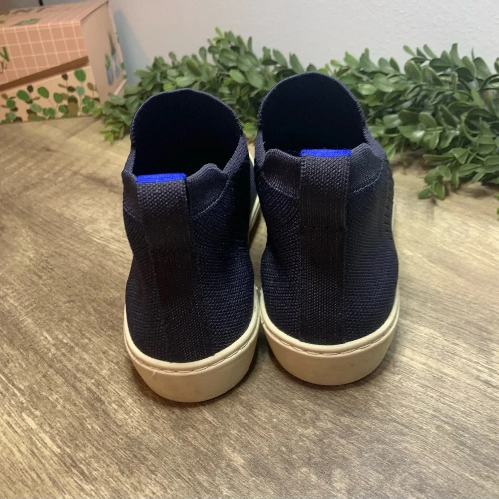 Rothys The Chelsea High Top Slip On Washable Recycled Booties Navy Ladies Size 8
